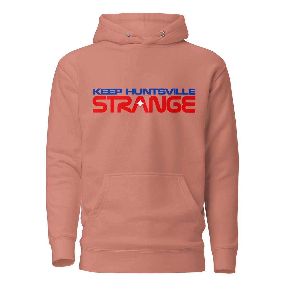 Dusty rose Rocket City Astronaut Hoodie, front view