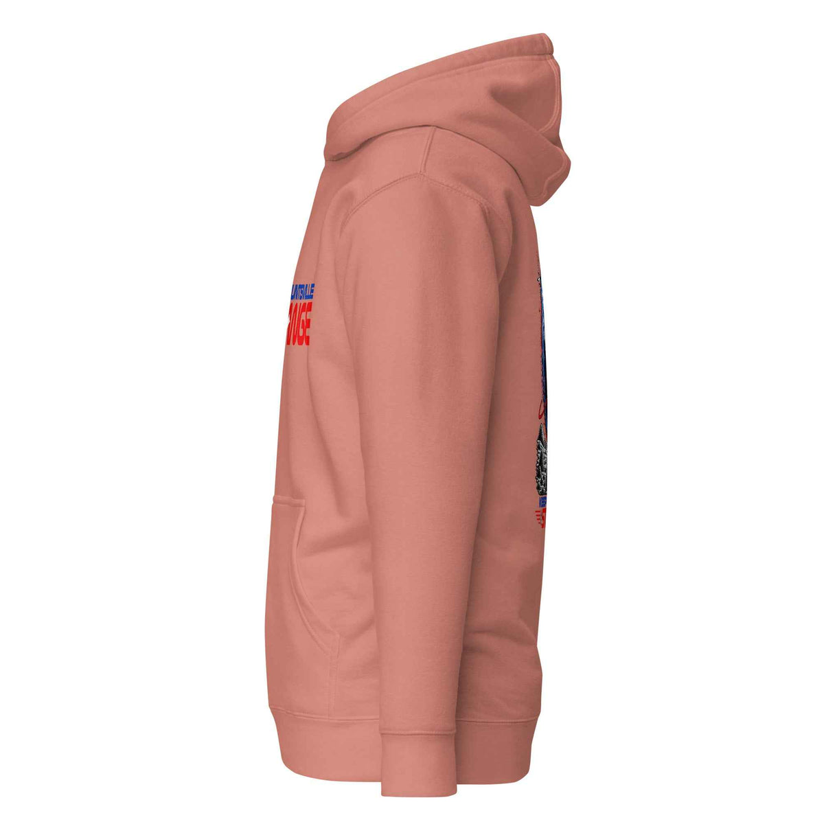 Dusty rose Rocket City Astronaut Hoodie, left view