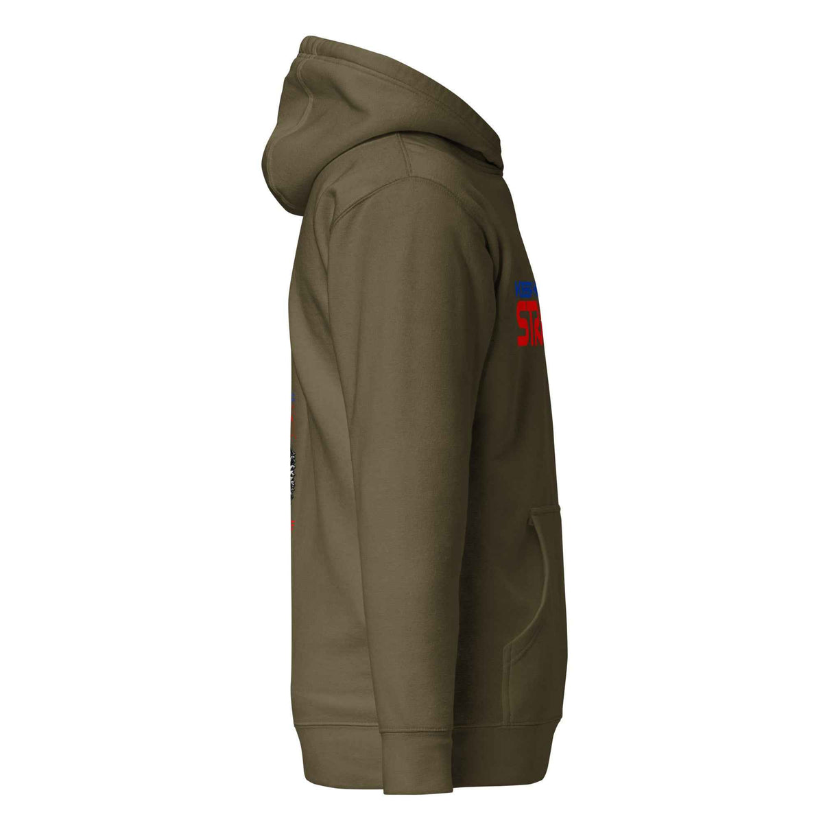 Military green Rocket City Astronaut Hoodie, right view