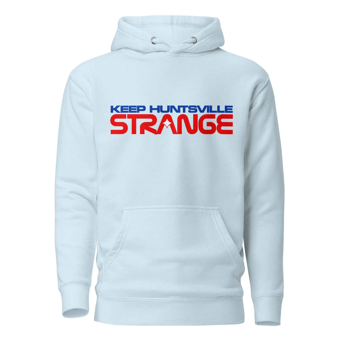 Sky blue Rocket City Astronaut Hoodie, front view