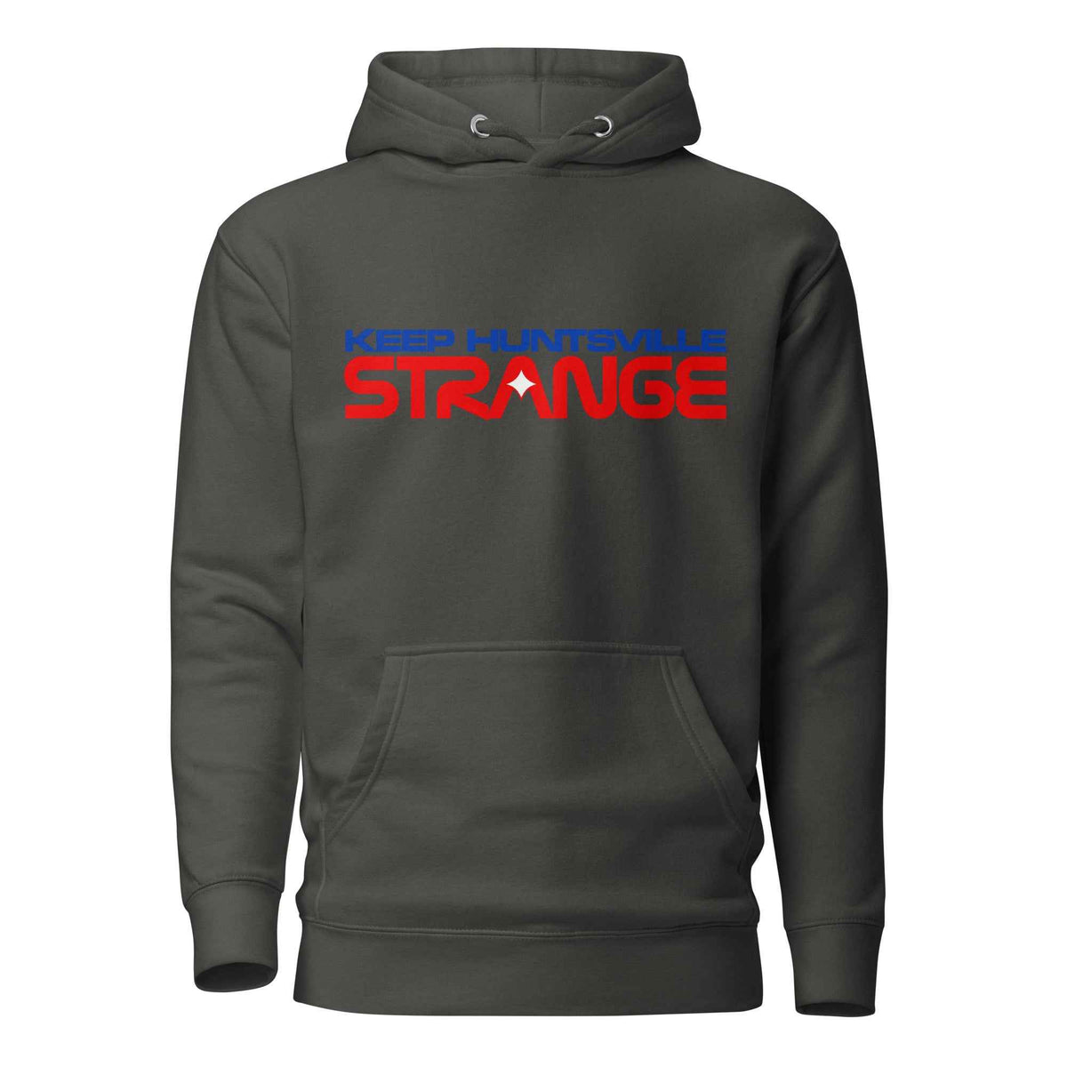 Vintage black Rocket City Astronaut Hoodie, front view