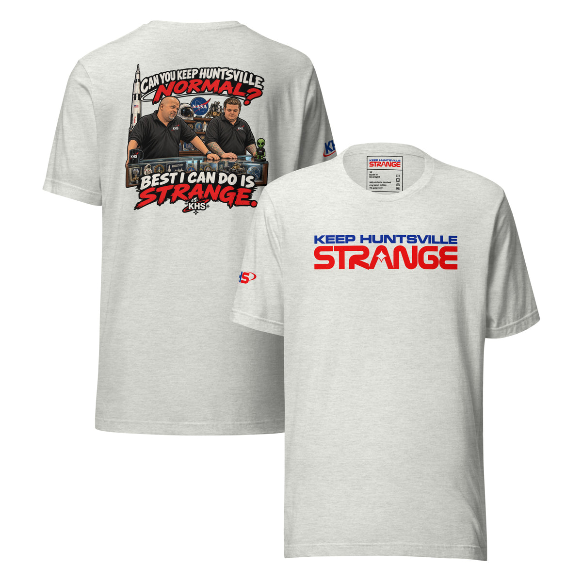 Ash Normal Is Overrated T-shirt, front and back views