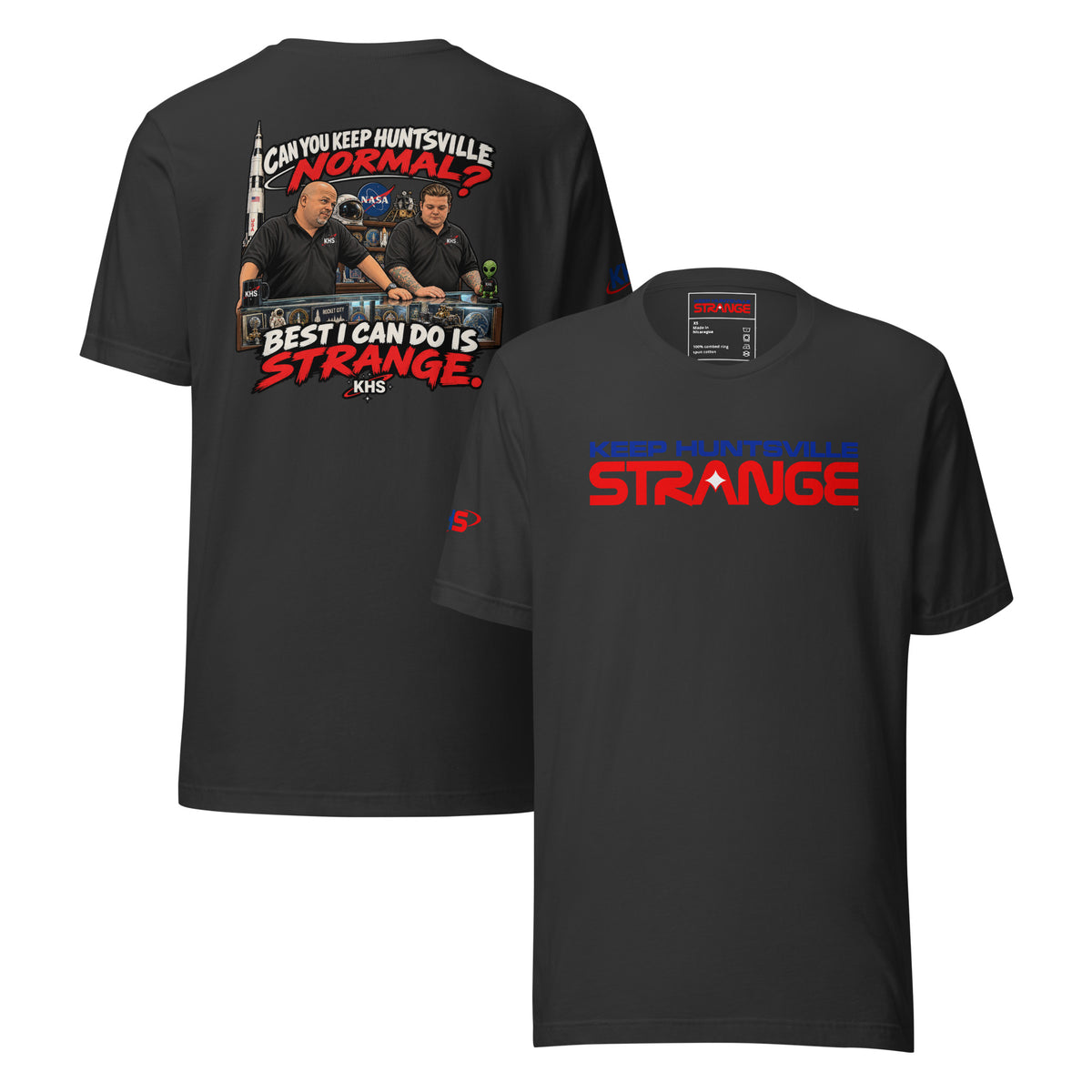 Dark Grey Normal Is Overrated T-shirt, front and back views
