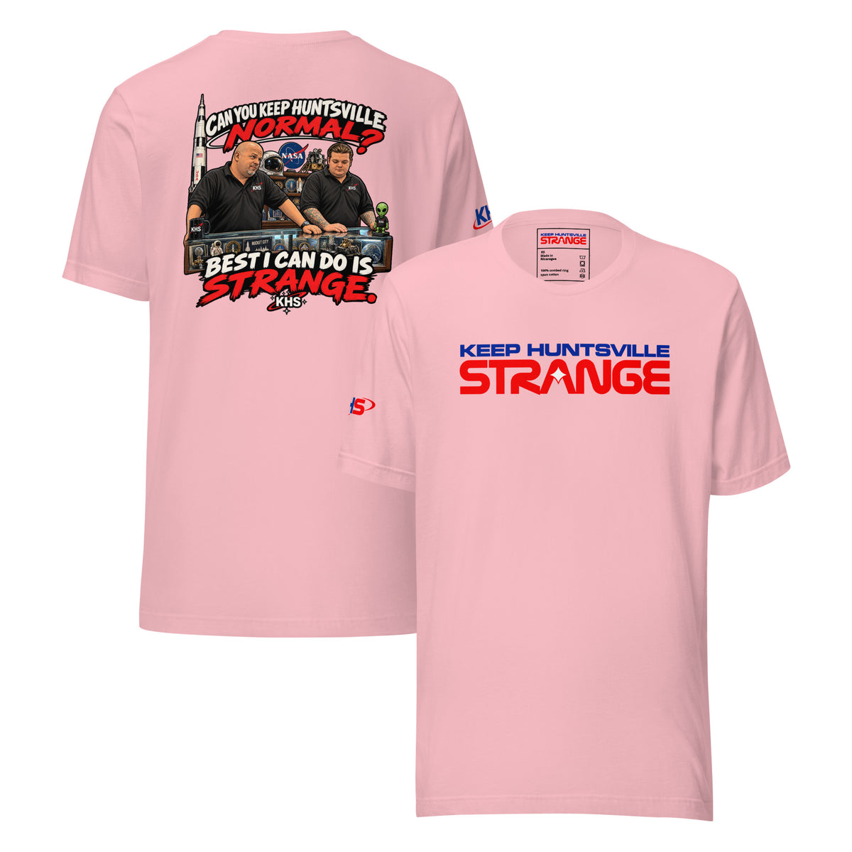 Pink Normal Is Overrated T-shirt, front and back views