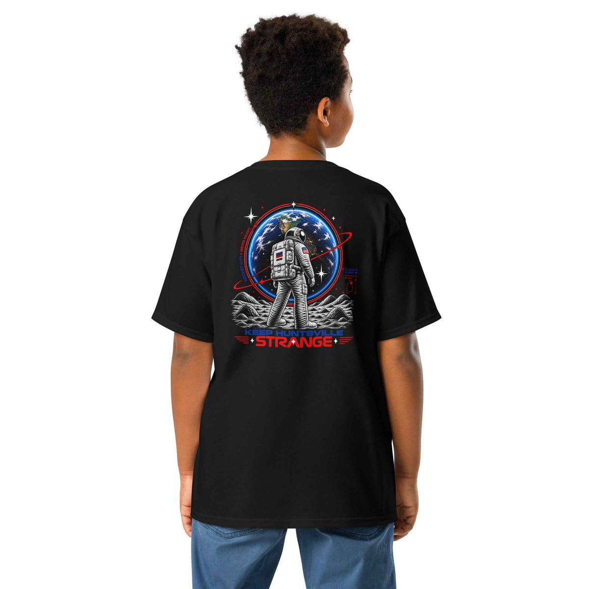 Black Rocket City Astronaut Kids Tee, back view
