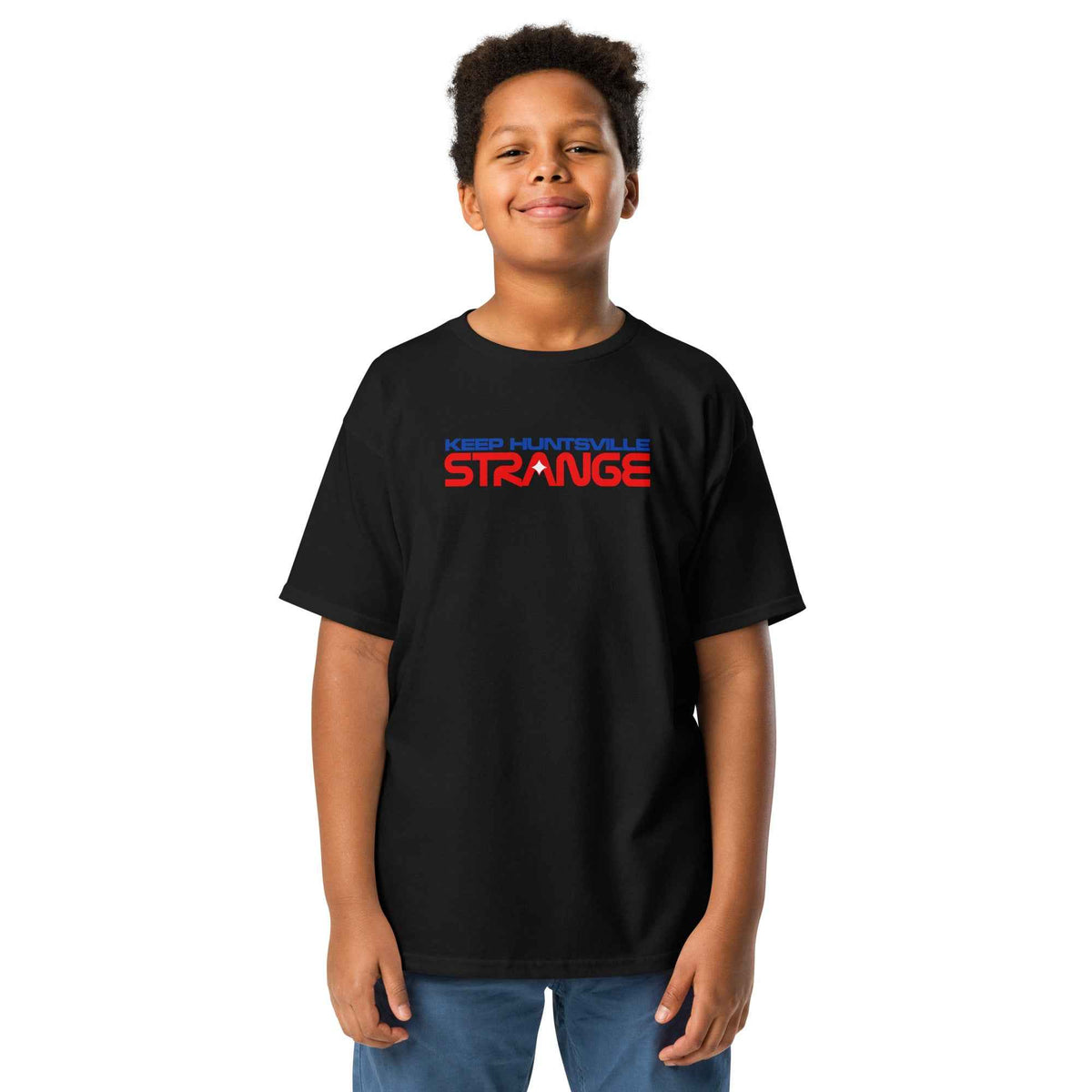 Black Rocket City Astronaut Kids Tee, front view