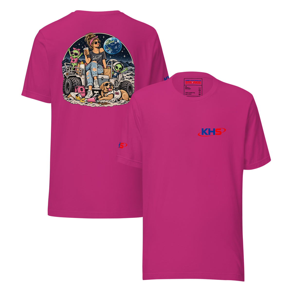 Berry Space Mom Lunar Adventure Tee, front and back