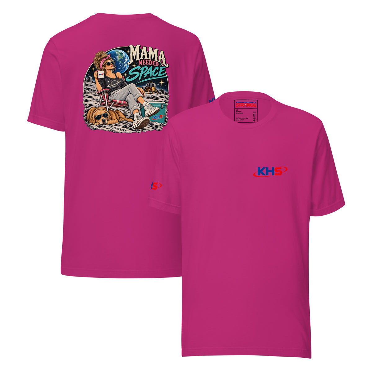 Berry Mama Needed Space Tee, front and back